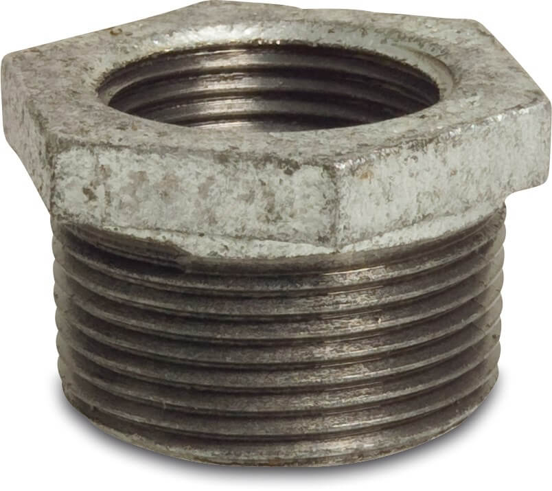 Profec Nr. 241 Reducer bush cast iron galvanised 1/4" x 1/8" male thread x female thread 25bar DVGW