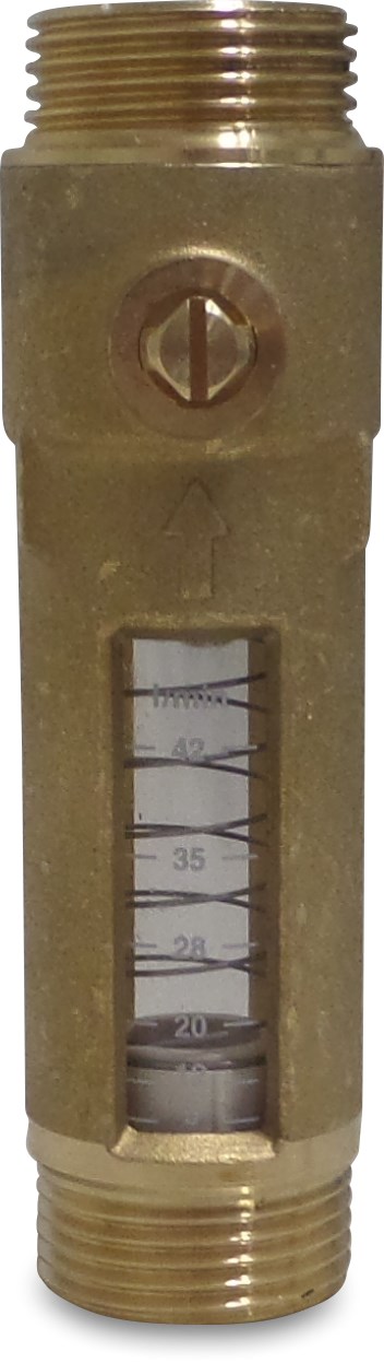 Flow meter brass 1" male thread 10bar 5-42l/min DN20