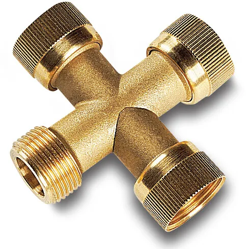 Swivel cross brass 1" female thread x female thread x female thread x male thread type with O-ring