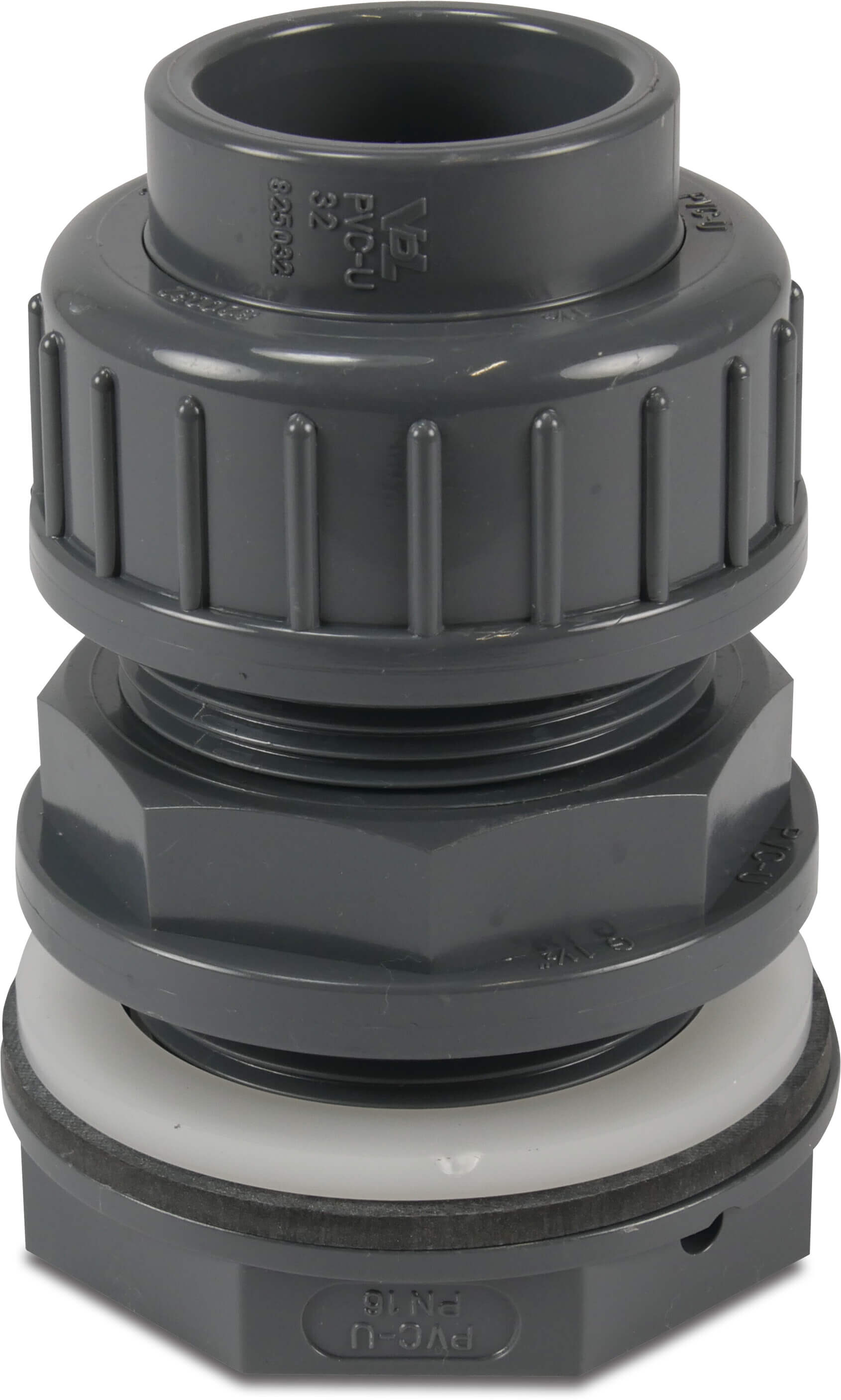VDL Durchführung PVC-U 16 mm x 3/4" Grau