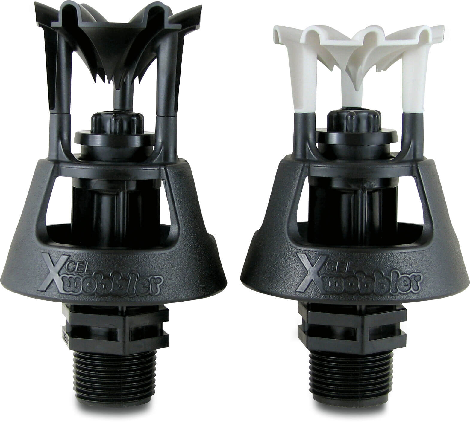 Senninger Full circle sprinkler plastic 1/2" male thread 5,16 mm white type Xcel wobbler High Angle black deflector nozzle 13