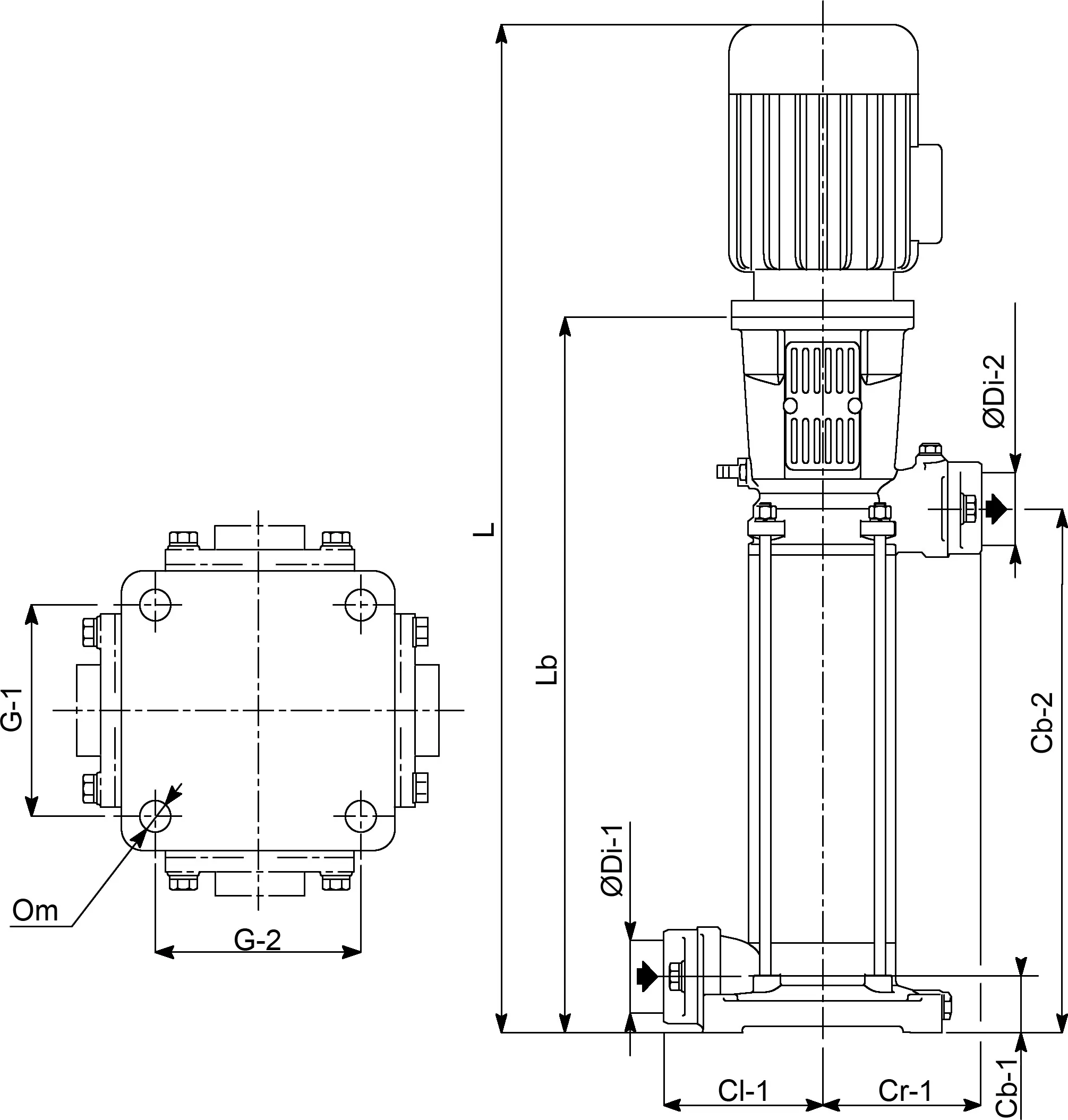 Rovatti ME 10KV65-32/2 Multi-stage centrifugal pump cast iron DN65 x DN50 DIN flange 400VAC green