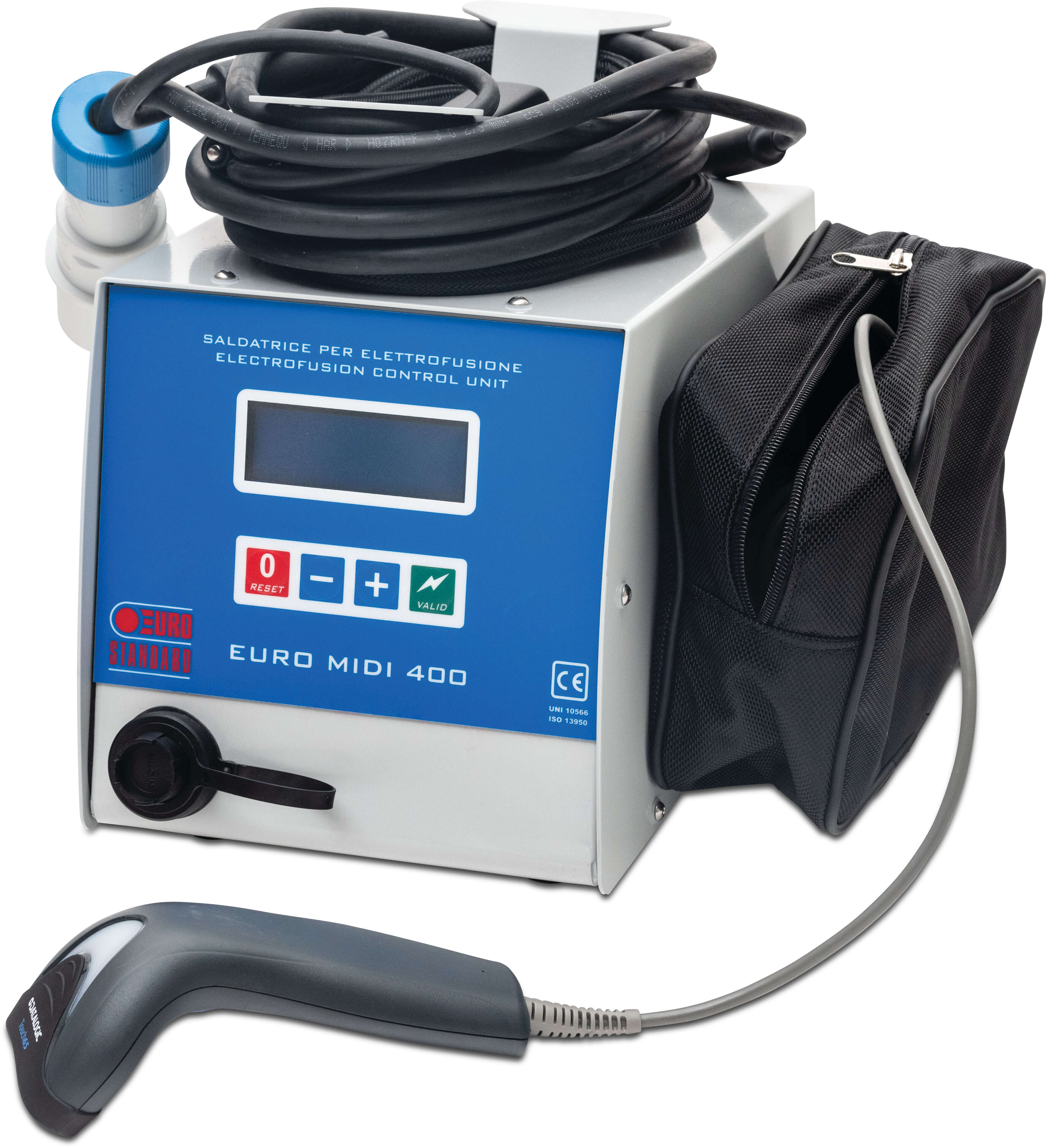 Zgrzewarka elektrooporowa Bluebox ze skanerem kodów kreskowych 100A 230VAC