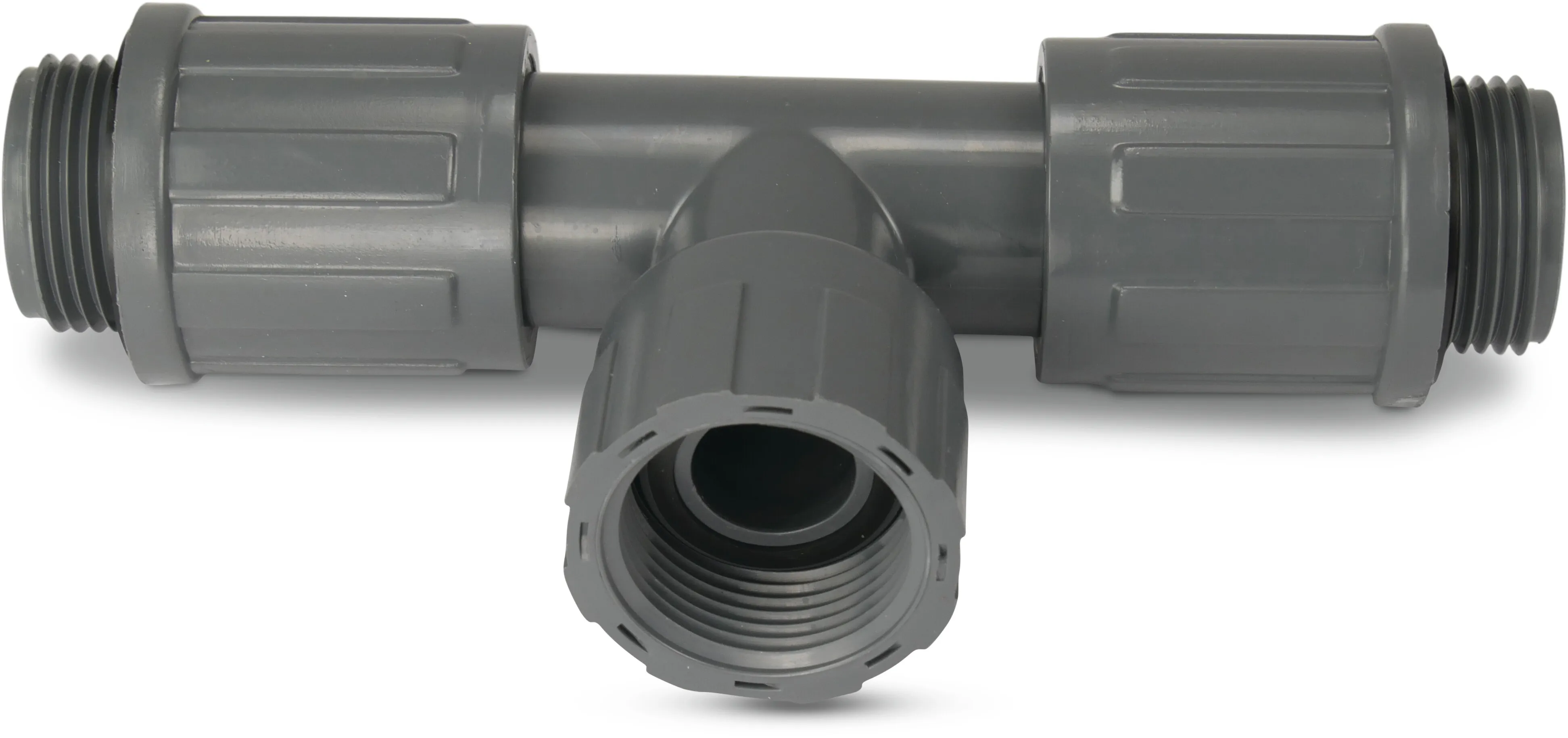 Rain Bird Verdeelstuk PVC 1" binnendraad x buitendraad x buitendraad 10bar grijs type RB1303-010