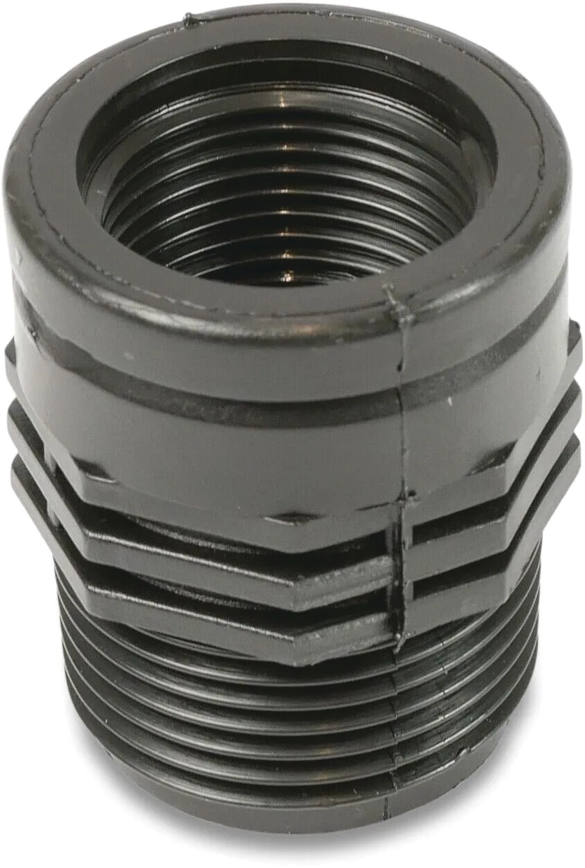 Reduziermuffennippel PP 1" x 1 1/4" Innengewinde x Außengewinde 10bar Schwarz