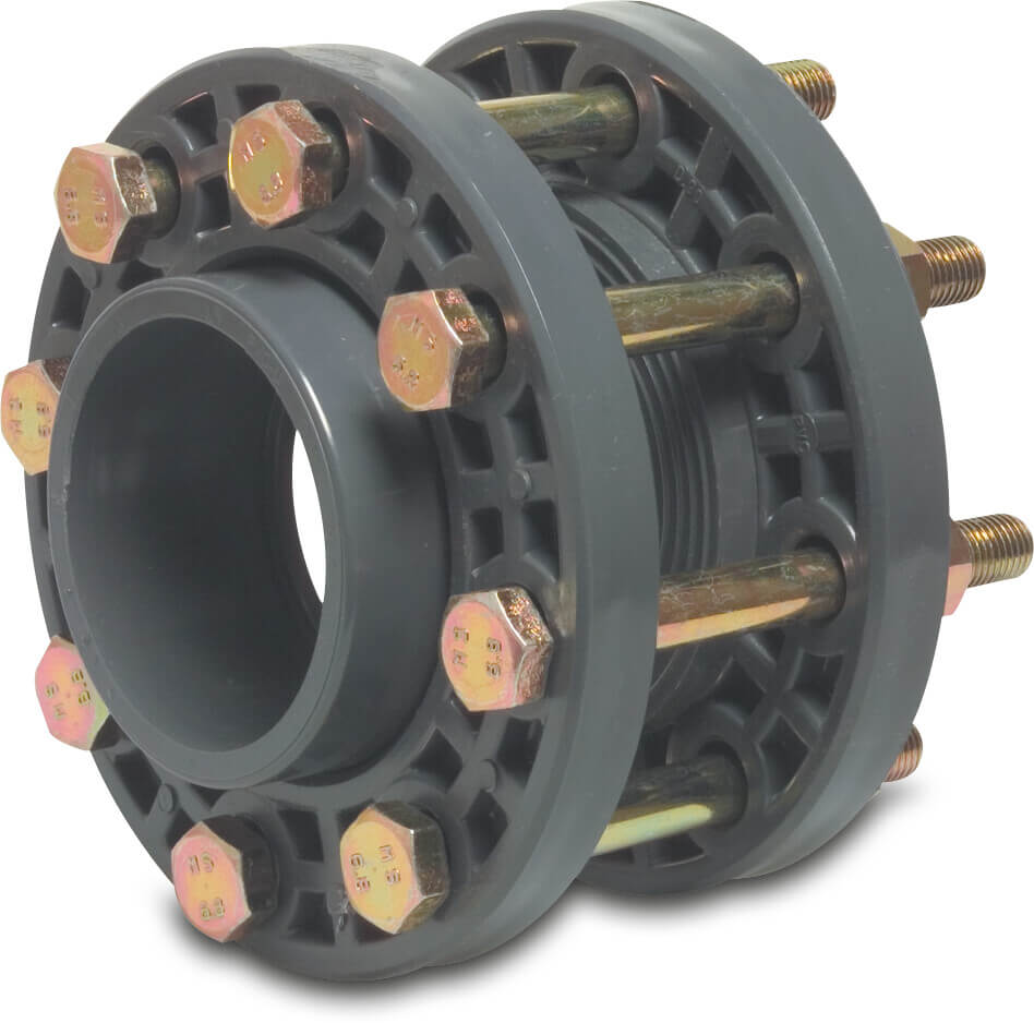 Profec Flange set PVC-U 250 mm glue socket 6bar DN250 grey PN6