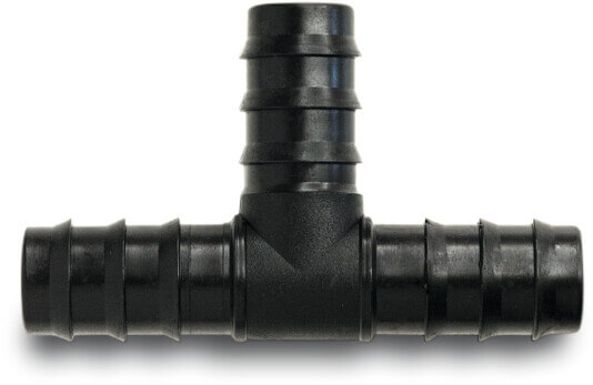 T-stuk 90° PP 40 mm barbed 4bar zwart