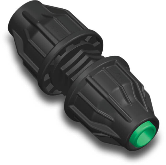 Rak kontakt PP 25 mm lås 4bar svart