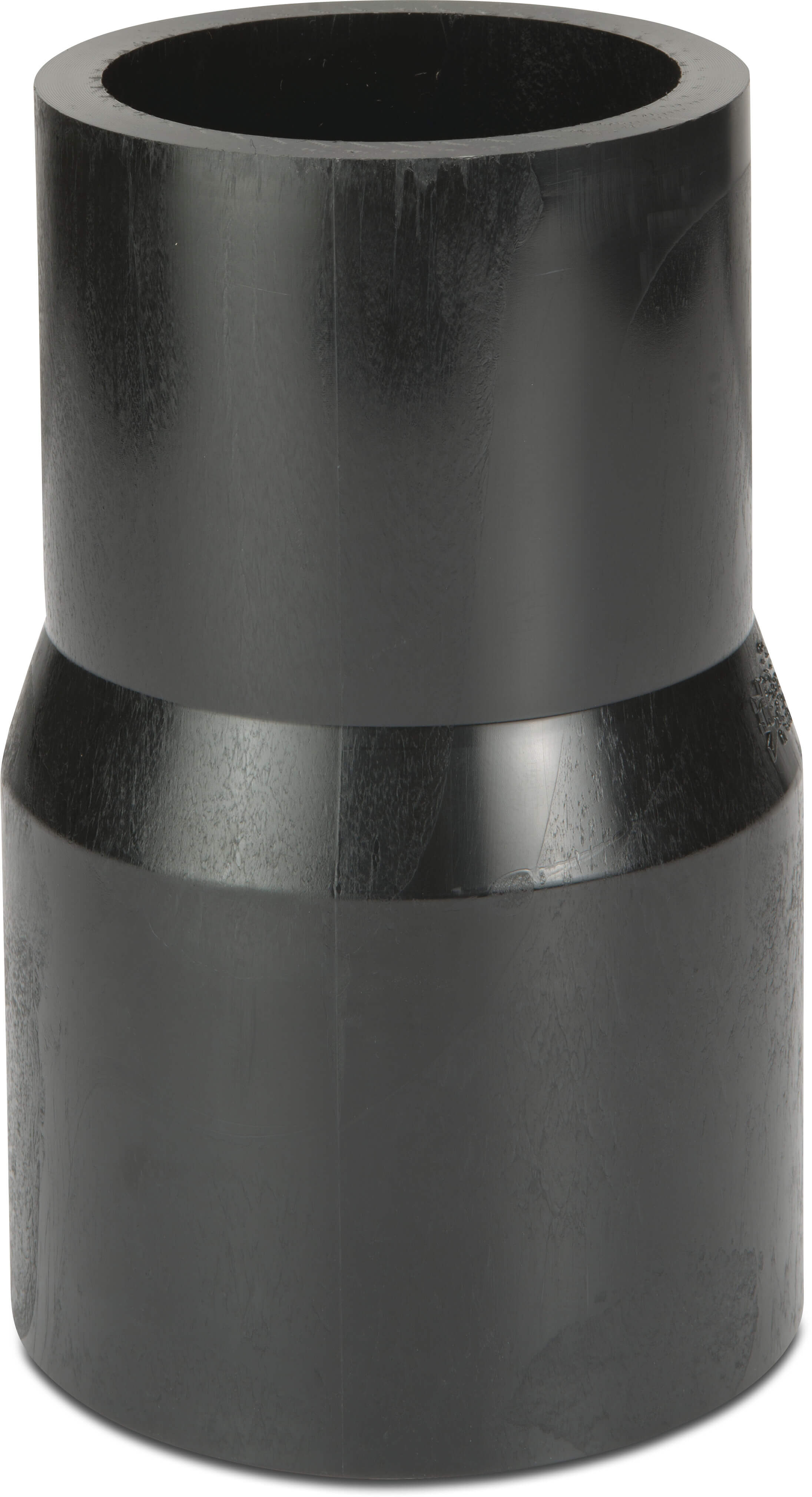 VDL Concentrisch verloopstuk PE100 90 mm x 63 mm spie SDR11 10bar 16bar zwart DVGW/KIWA