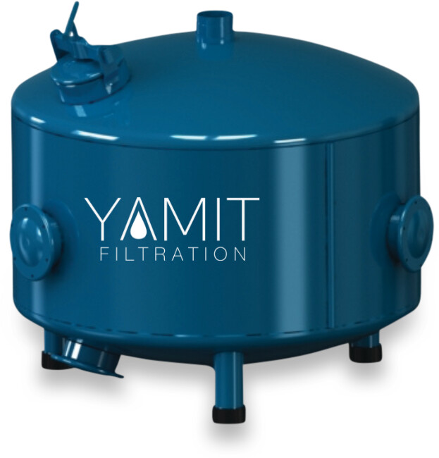 Yamit Sand filter carbon steel ST37.2 epoxy coating 36" Victaulic 8bar DN80 blue type F650