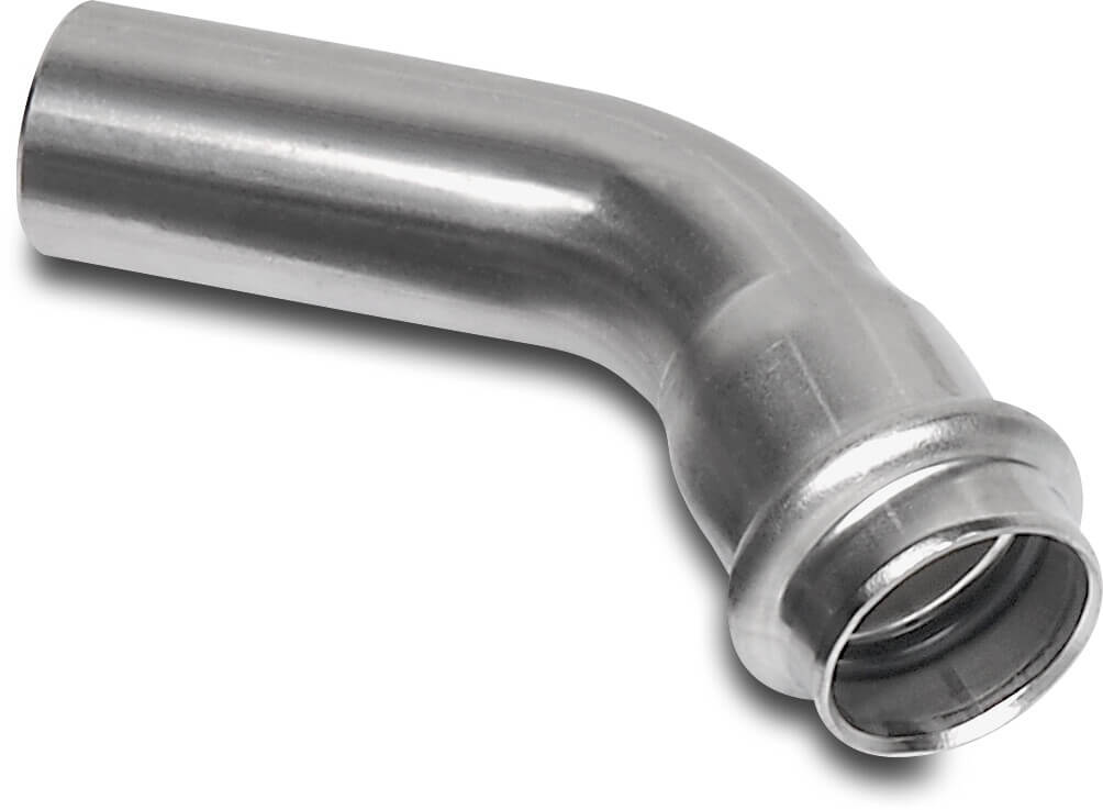 Bonfix Bend 45° stainless steel 316L 28 mm press x spigot KIWA