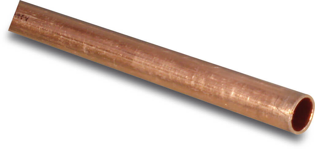 Tube copper 22 mm plain 2.5m KIWA/GASTEC