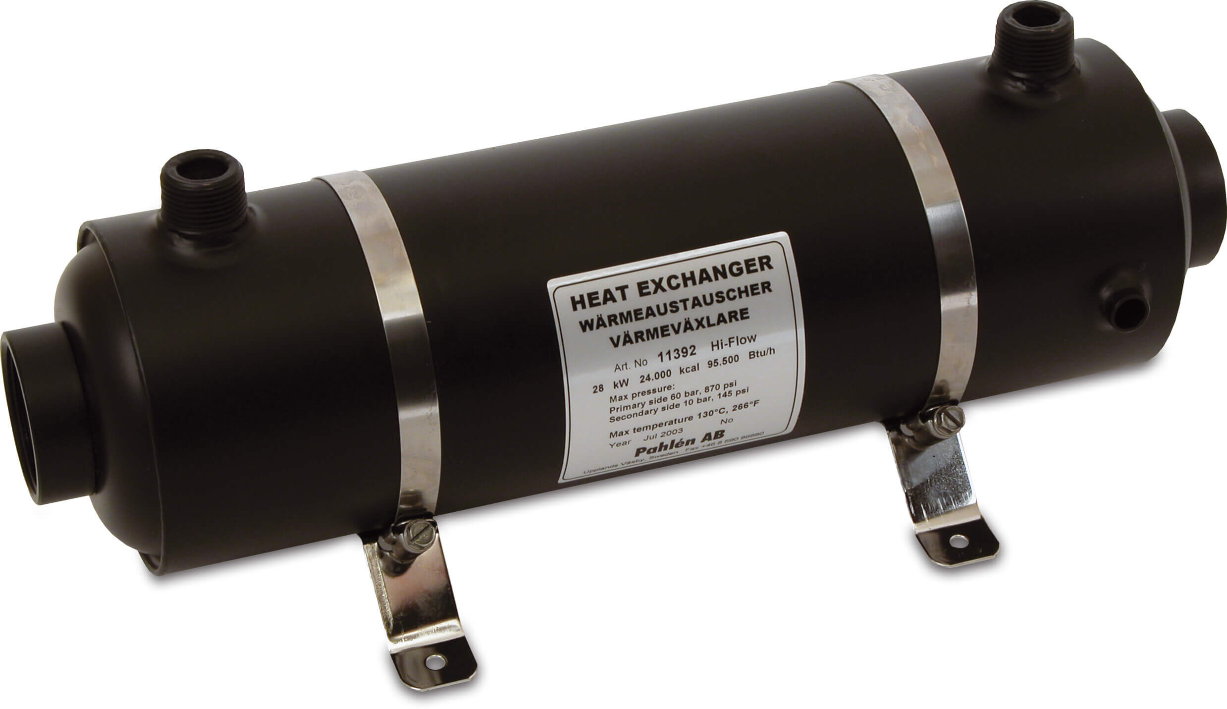 Heat exchanger stainless steel 316 male thread x female thread HF 40