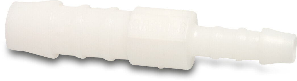 Reduktionssamling nylon 6 mm x 4 mm slangestuds 10bar hvid