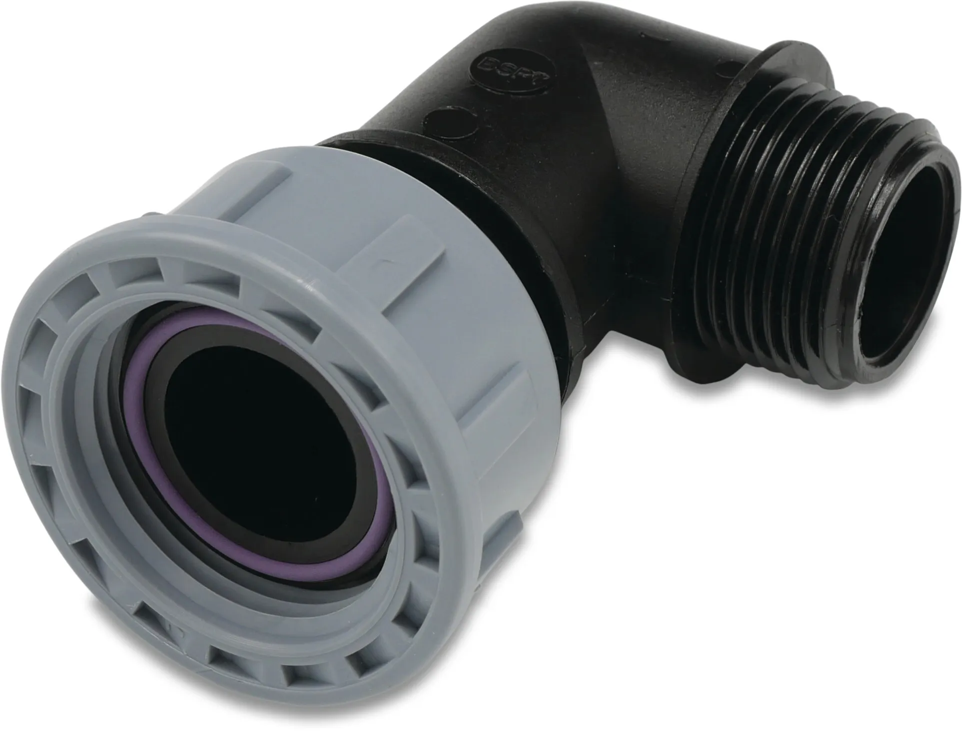 Tavlit Swivel böj 90° PP 1" x 3/4" invändig gänga x utvändig gänga 10bar