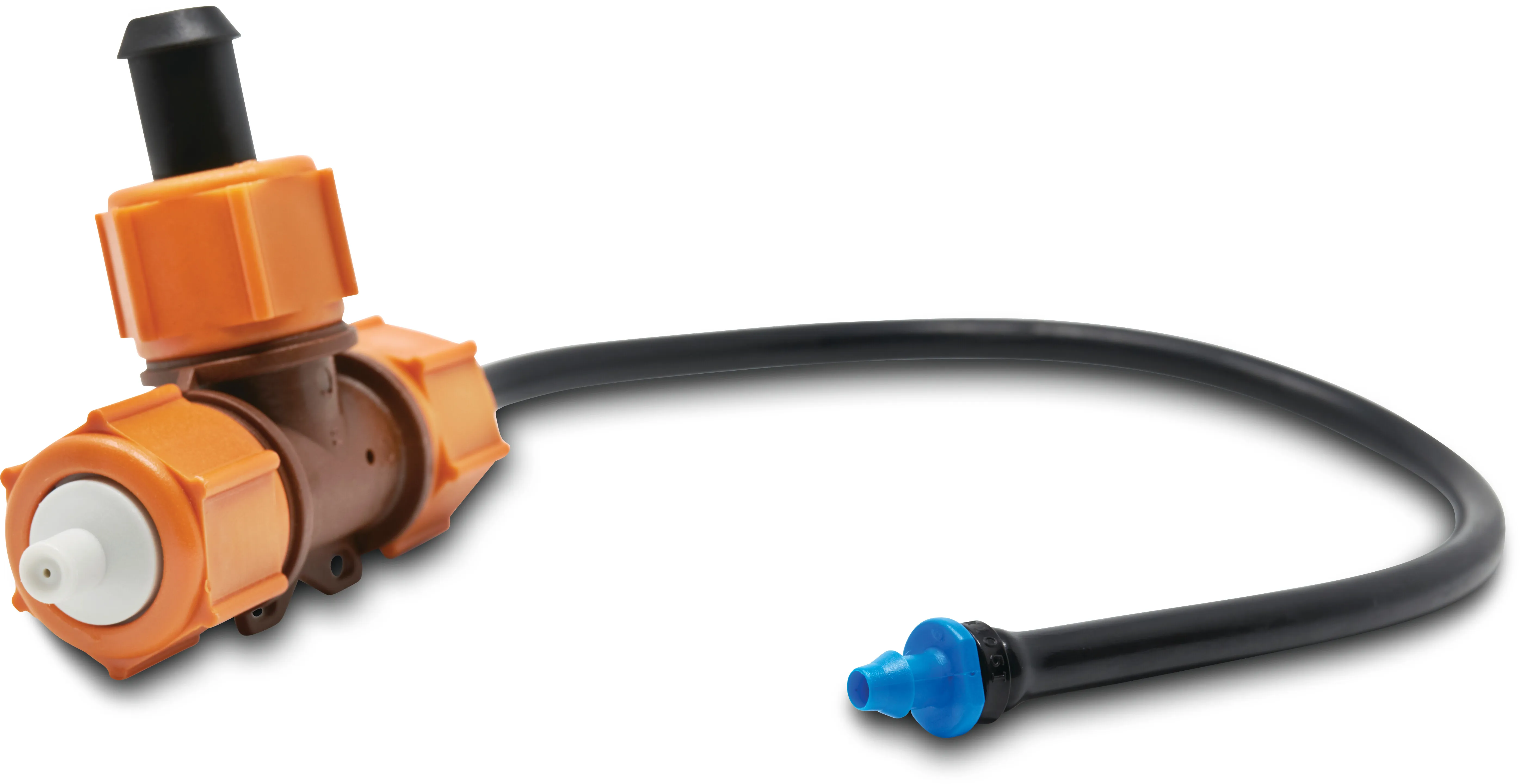 NaanDan Lagedrukvernevelaar kunststof 16 mm x 4/7" barbed 75micron 0,8 mm oranje/zwart type TurboFog with microtube