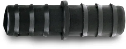 Straight connector PP 25 mm barbed black Straight connector PP 25 mm barbed black