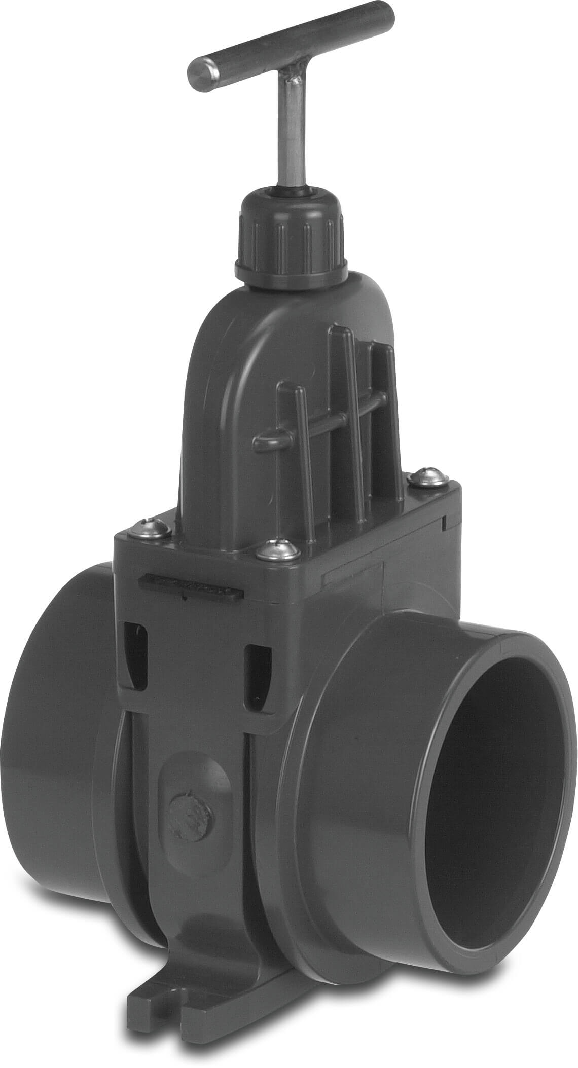VDL Zugschieber PVC-U 90 mm Klebemuffe 0.5bar Grau