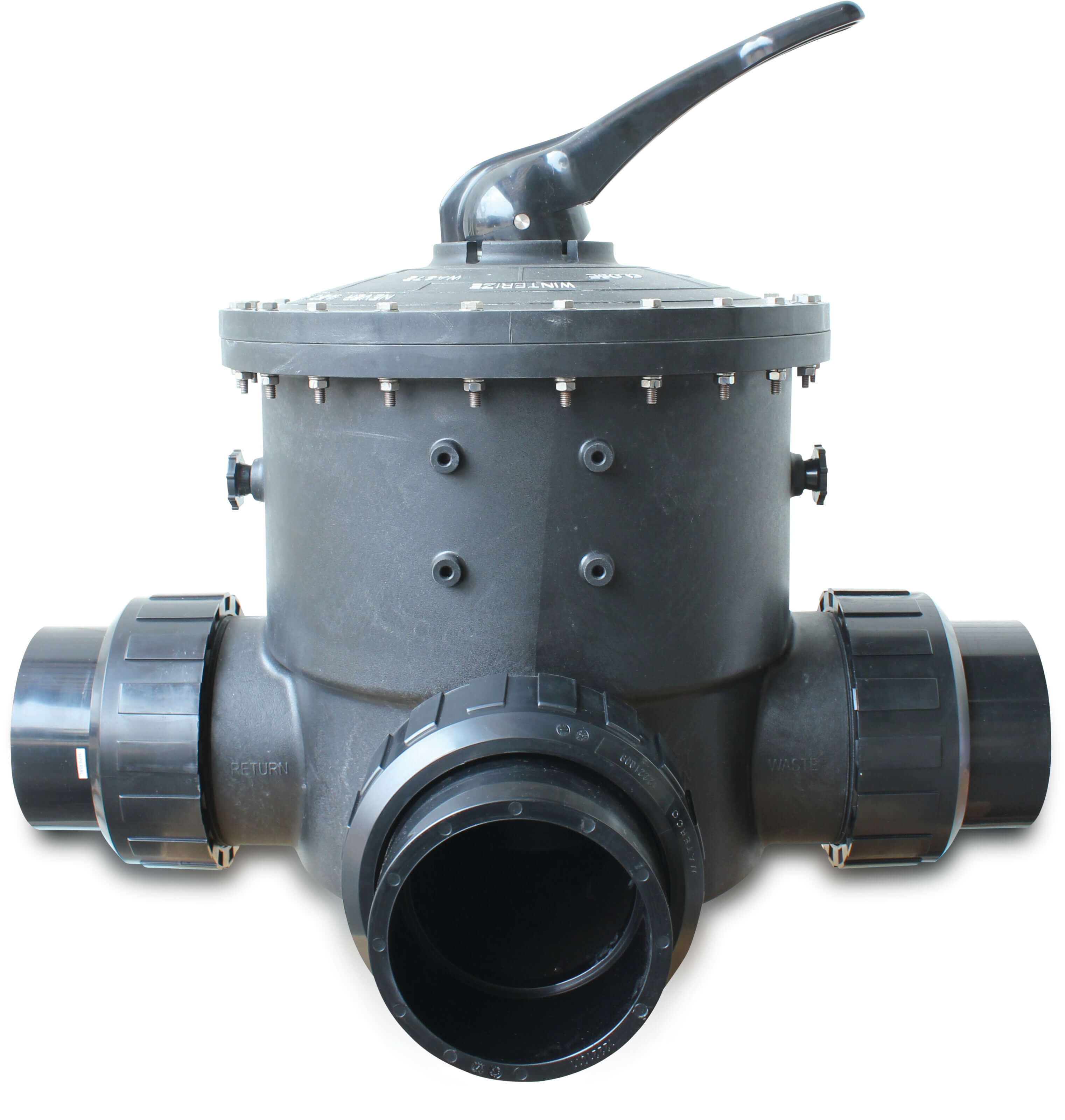 Waterco Commercial multiport valve 4" x 110 mm 4bar for side mount filter type 6-way valve Waterco Commercial multiport valve 4" x 110 mm 4bar for side mount filter type 6-way valve