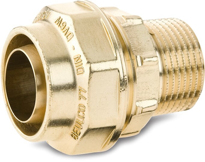 Beulco Adaptor bush brass 32 mm x 1" compression x male thread SDR 11 10bar KIWA