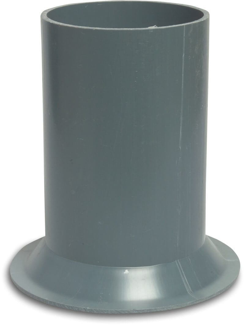 Stub flange PVC 125 mm glue spigot type made from tubing