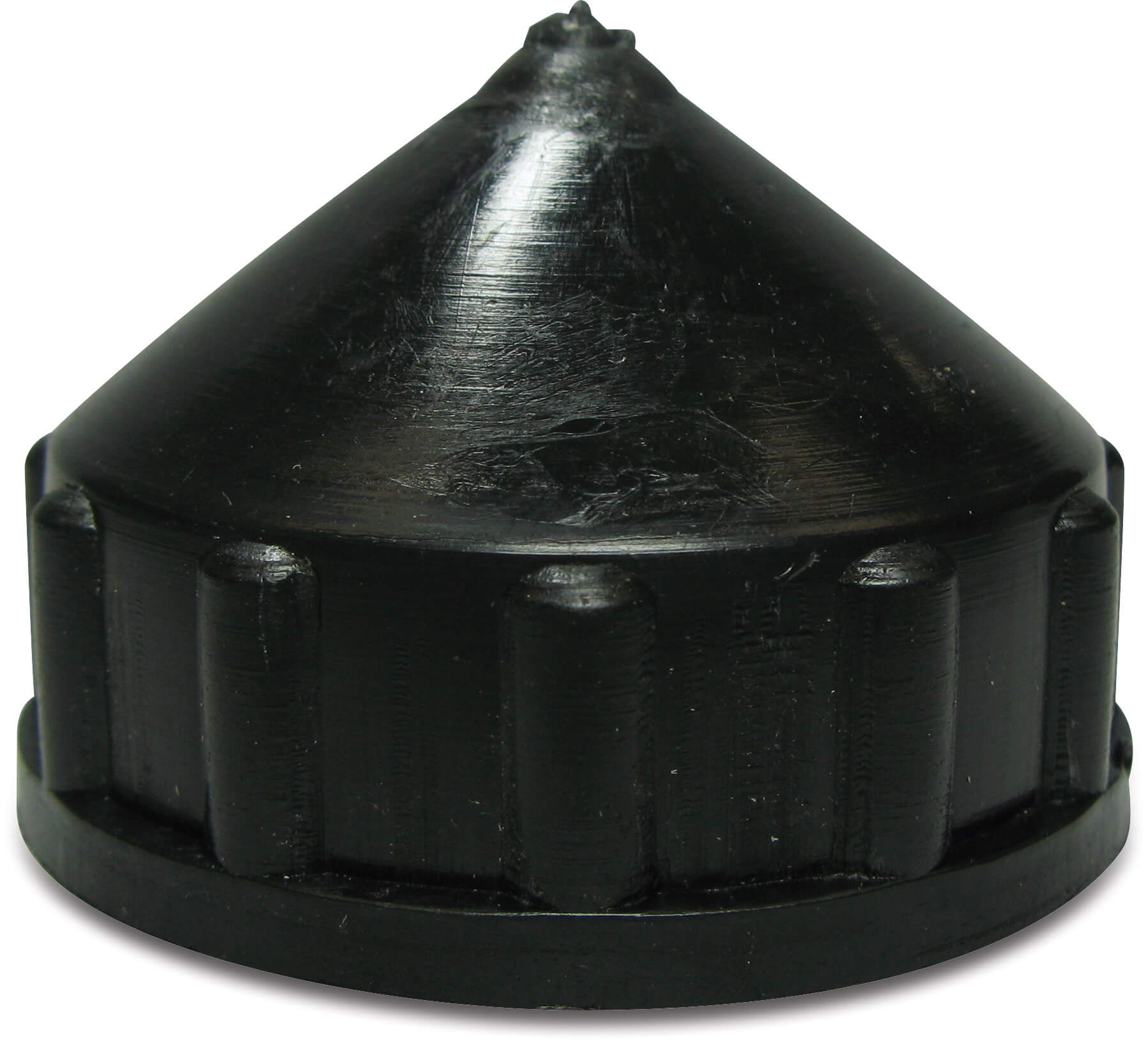 Bottom cap PE 1 1/4" female thread black