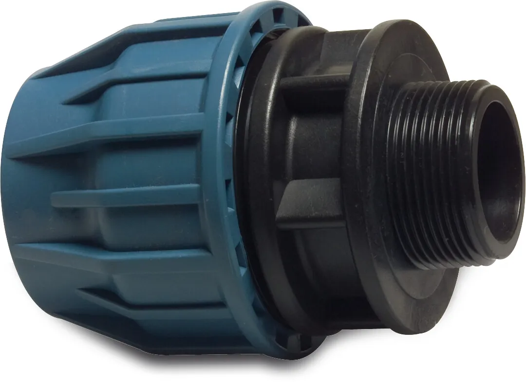 Jason Adaptor bush PP 50 mm x 2" compression x male thread 16bar black/blue DVGW/KIWA/WRAS/SVGW