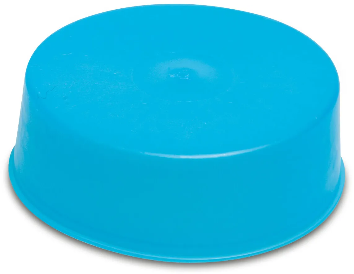 Mortar cap PE 100 mm glue socket blue