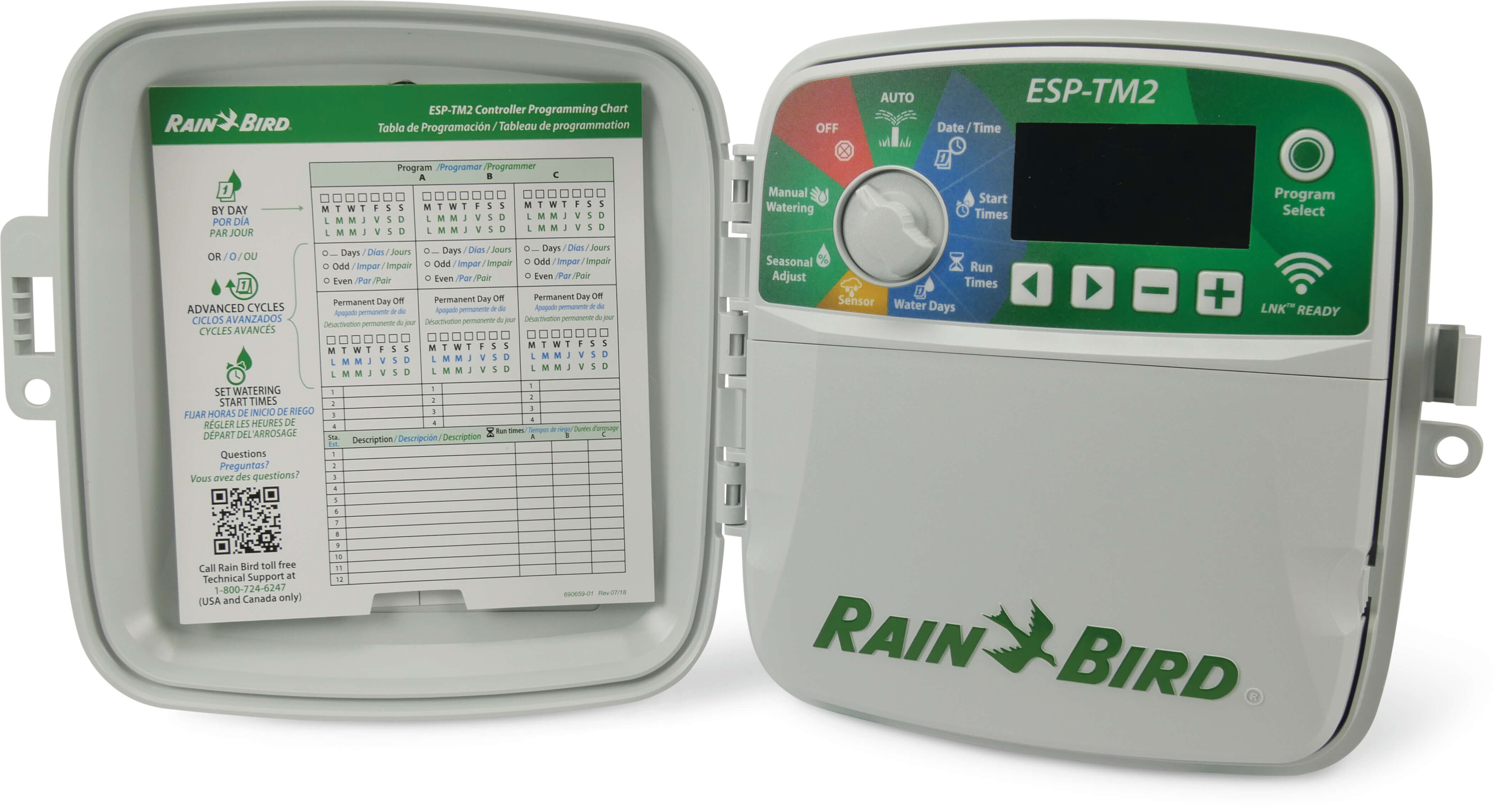 Rain Bird Irrigation controller 24VAC white type ESP-TM2 Wi-Fi compatible 6 stations