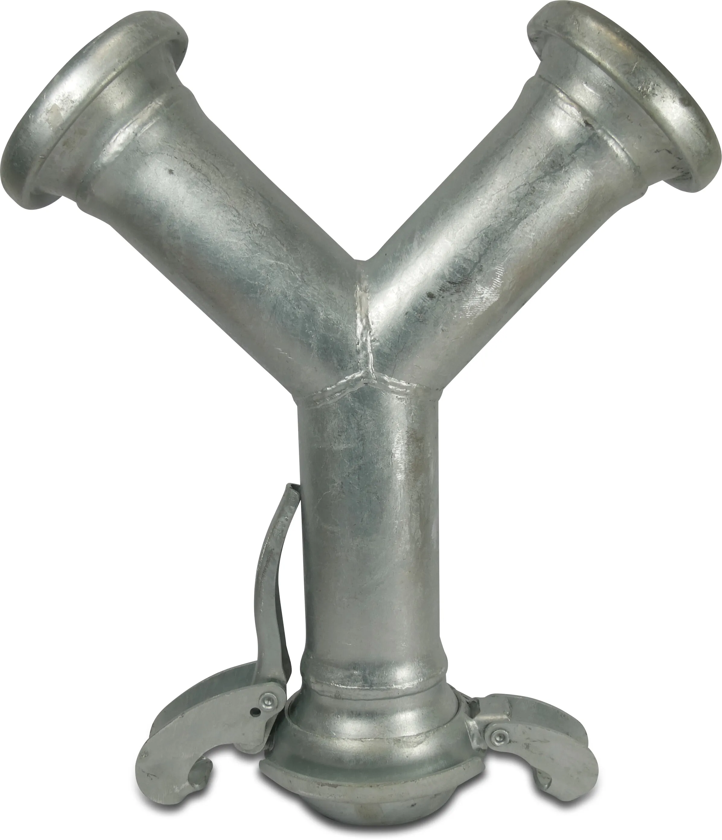 Quick coupler Y-piece steel galvanised 194 mm male part Bauer x female part Bauer x female part Bauer type Bauer