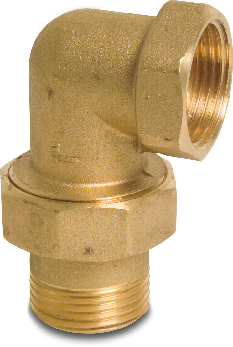 Profec Nr. 956 Union elbow 90° brass 1/2" female thread x male thread 40bar type conical
