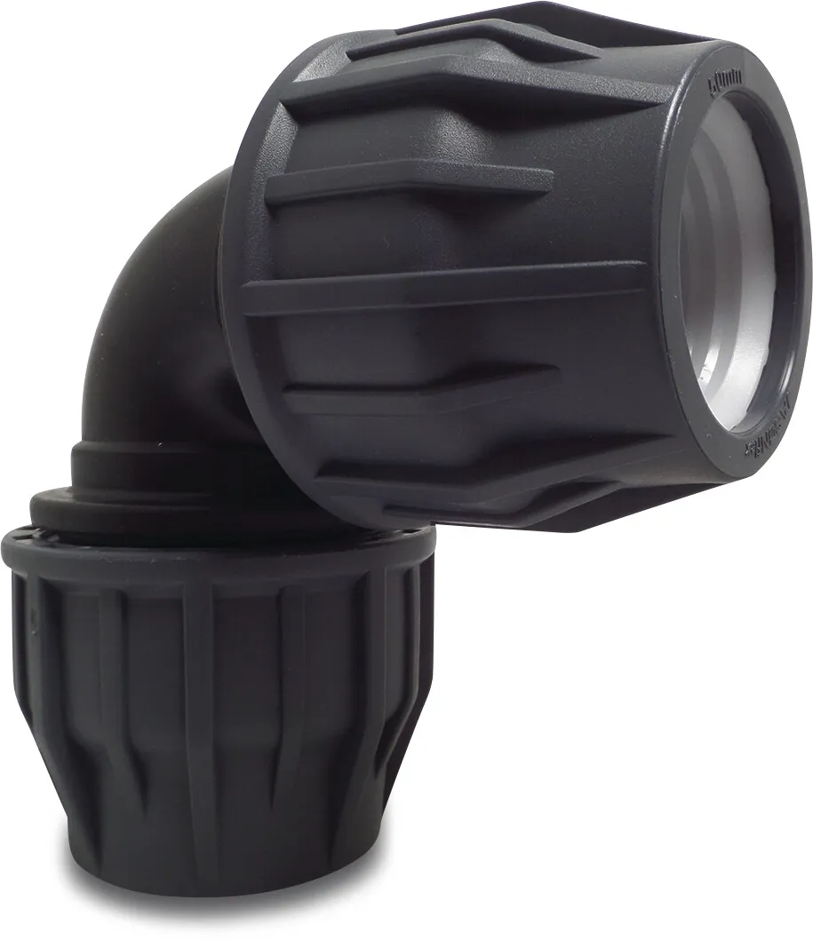 Jasonflex Elbow 90° PP 63 mm compression 16bar grey/black