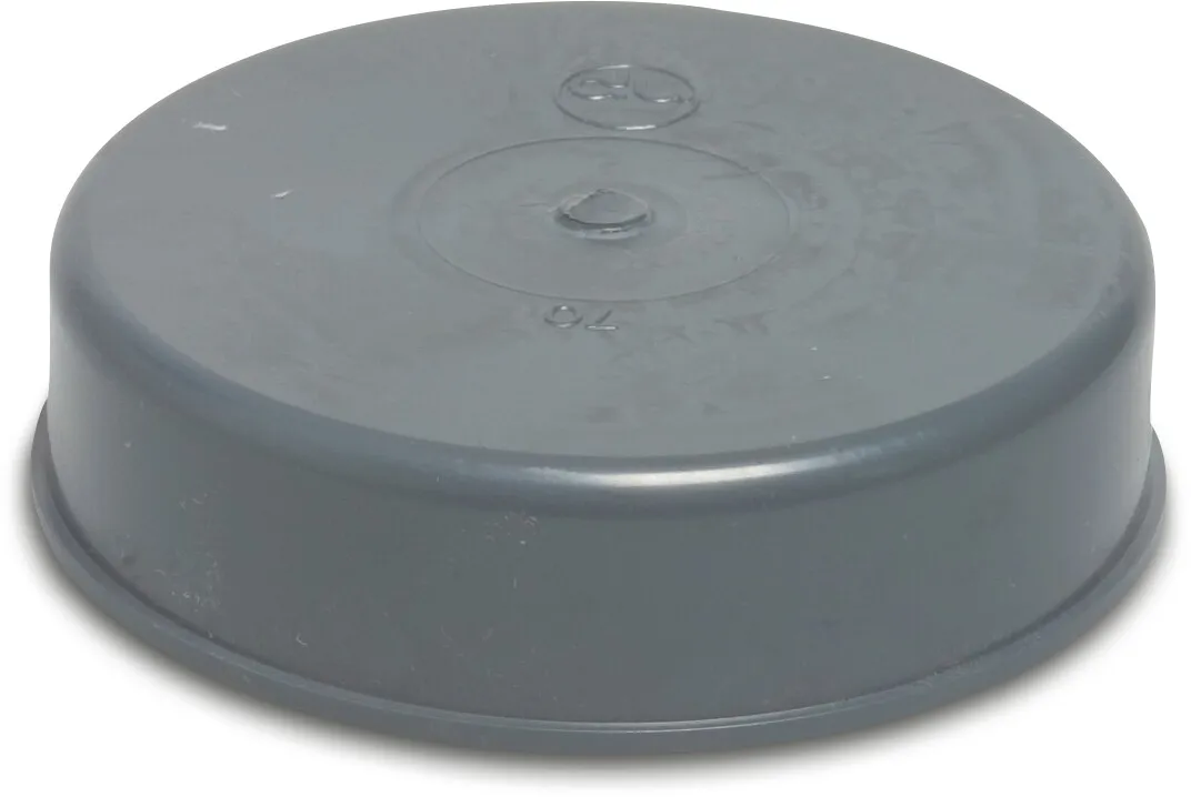Cap PVC-U 80 mm glue socket grey