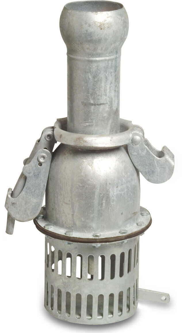 Foot valve steel galvanised 159 mm male part Bauer type B