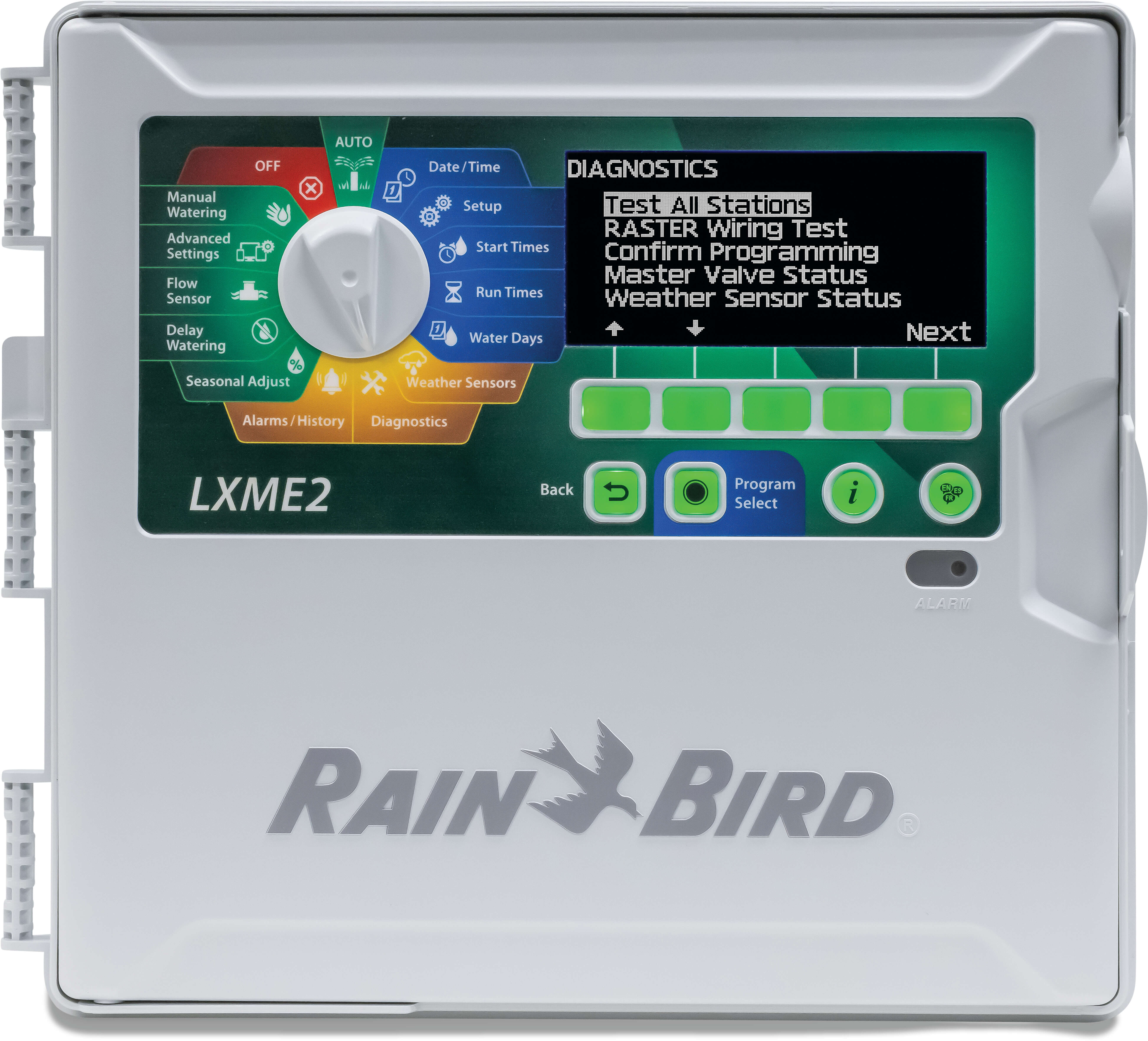 Rain Bird Bevattningsstyrenhet med flödesmodul 230VAC vit type LXME2 PRO EU 12 stationer