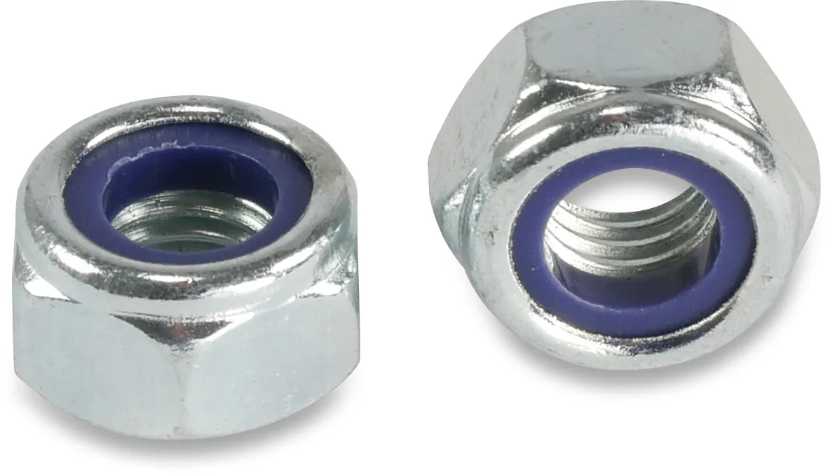 Hexagon nut steel galvanised M16 type self-locking