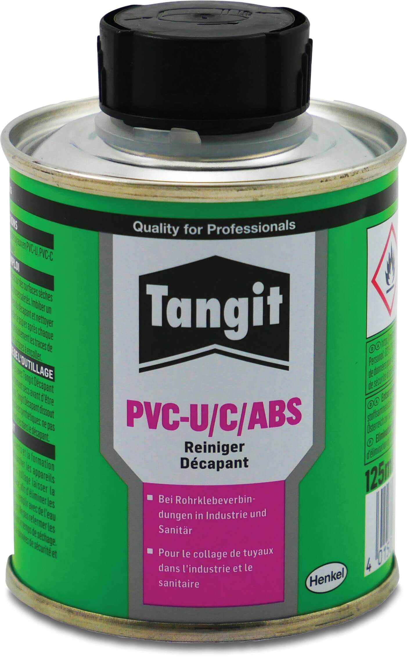 Tangit Solvent cleaner 0,125ltr type PVC-U/C ABS label EN/DE/NL/FR