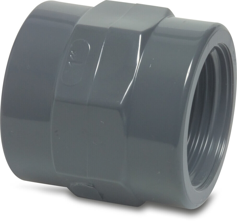 Profec Muff PVC-U 3/4" invändig gänga 10bar grå