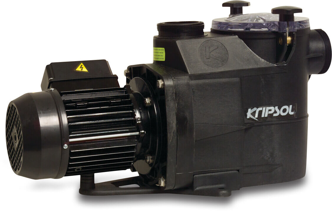 Kripsol Schwimmbadpumpe 50 mm Klebemuffe 5A 230VAC Schwarz Typ KSE 100 M 1PS