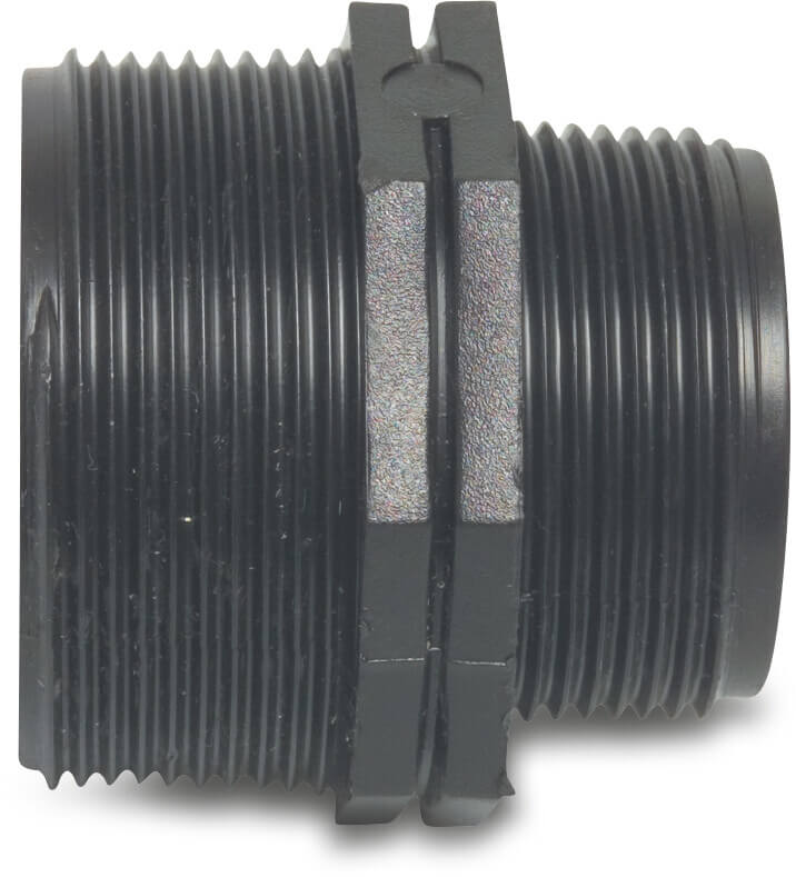 Reduziernippel PP 1" x 3/4" Außengewinde 10bar Schwarz