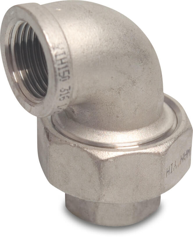 Profec Nr. 96 Winkelverschraubung 90° Edelstahl 316 1/2" Innengewinde 16bar Typ konisch