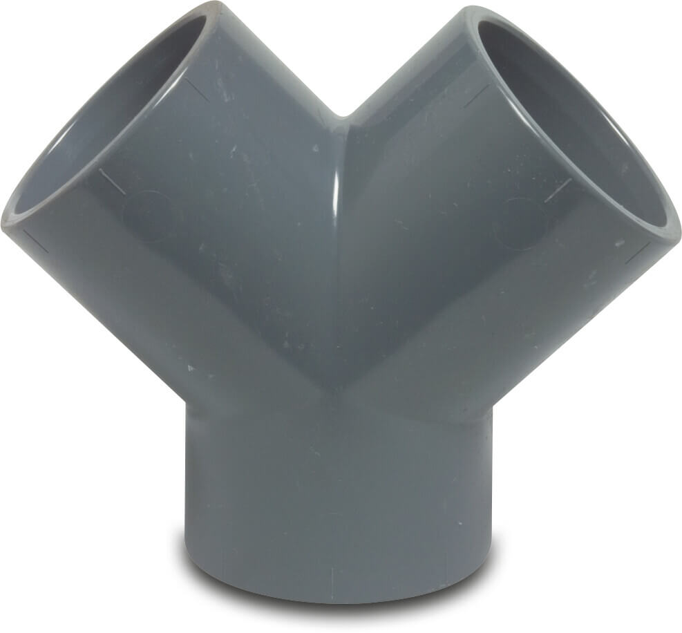 Profec Y-Stück PVC-U 50 mm Klebemuffe 10bar Grau