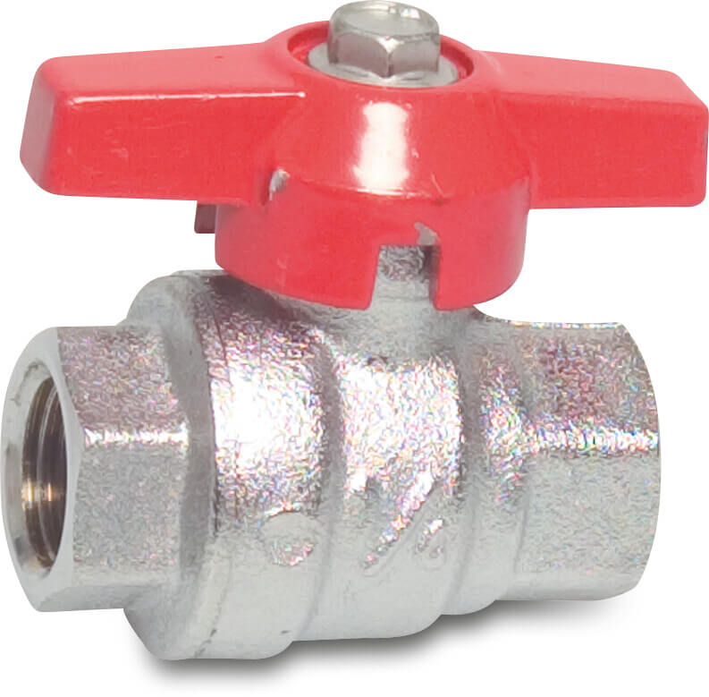 VIR Ball valve brass chrome plated 3/4" female thread 40bar WRAS/VA type K340F