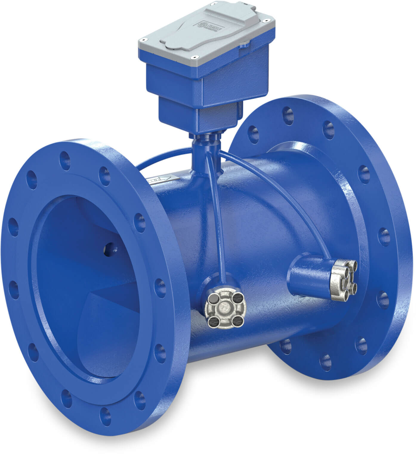 Profec Ultrasonic water meter stainless steel 304 DN125 DIN flange 16bar 3.6V Li-battery blue CE/MID type Class 2