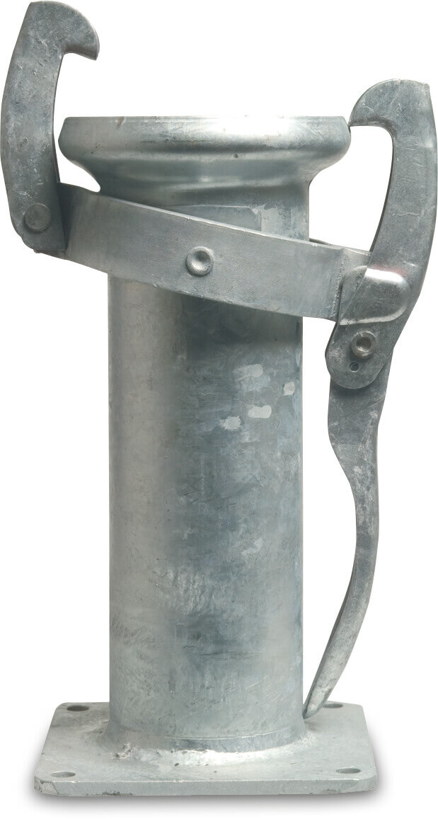 Quick coupler adaptor steel galvanised 159 mm x 6" female part Perrot x square flange 394m type Perrot