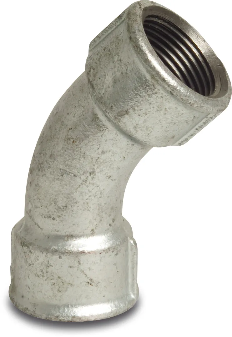 Profec Nr. 41 Bend 45° cast iron galvanised 2 1/2" female thread 25bar DVGW