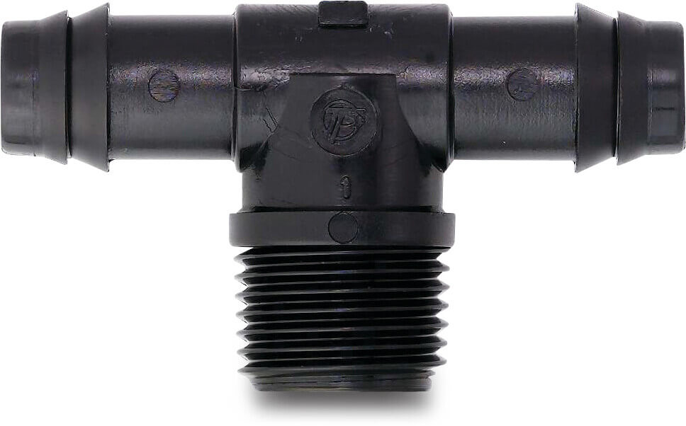 Tavlit T-piece 90° PP 20 mm x 3/4" x 20 mm barbed x male thread x barbed