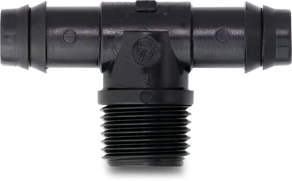 Tavlit T-piece 90° PP 20 mm x 3/4" x 20 mm barbed x male thread x barbed 8bar