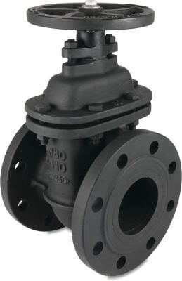 Profec Gate valve cast iron GG 25 10bar DIN flange black 200/N