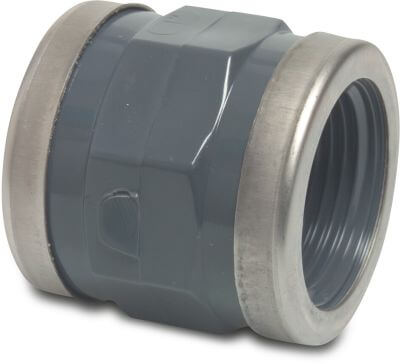 Profec Socket PVC-U 16 bar female thread grey type reinforced